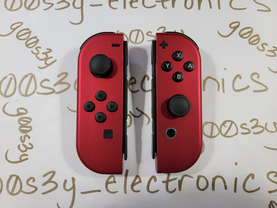 New Nintendo Switch Custom Metallic Red Joycons and Backplate Etsy Finland