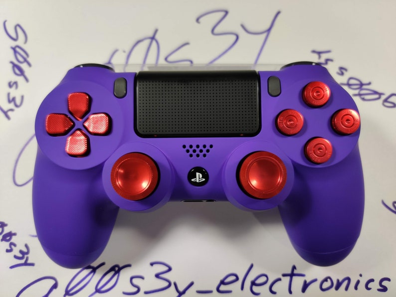 New Custom Sony PS4 Dualshock 4 Purple Controller with Red Etsy