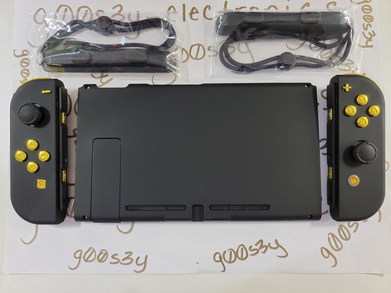 New Nintendo Switch Custom Black Joycons With Gold Buttons and Etsy