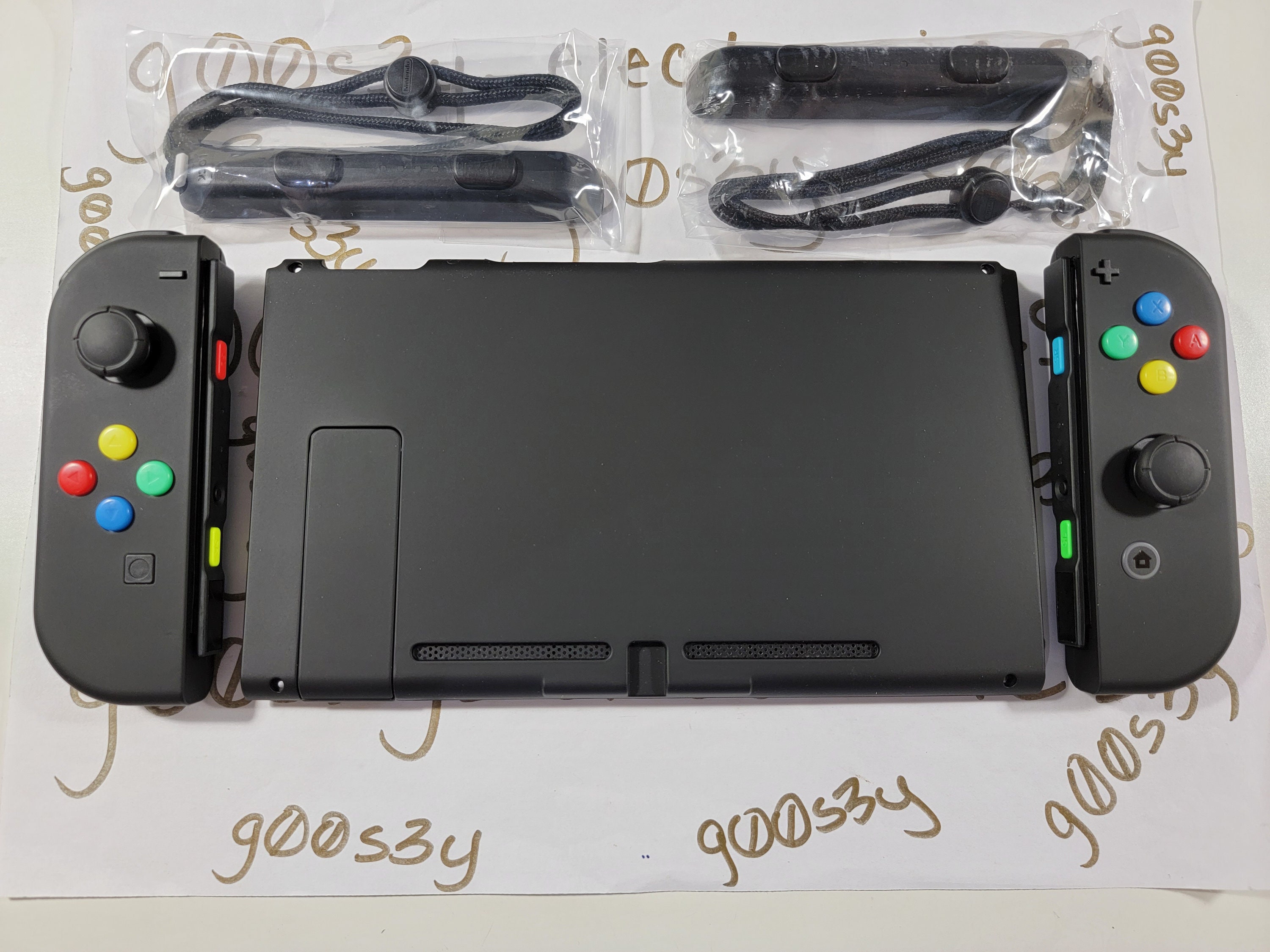 New Nintendo Switch Custom Black Joycons with SNES Colored Etsy