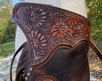Custom western show work pleasure chinks/chaps