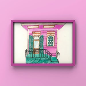 New Orleans Gemälde | French Quarter, Shotgun House, Aquarell Illustration, Giclée Druck, Nola, Crescent City, Big Easy, Louisiana, Kunst