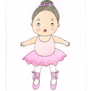 Petite carte de voeux de ballerine | Carton vierge, ballet, rose, tutu, justaucorps, pointes, aquarelle