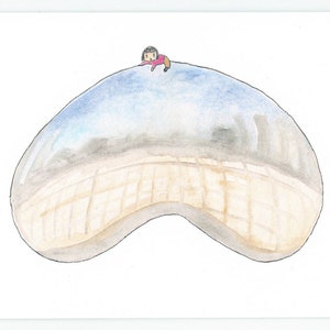Cartão de saudação com ilustração em aquarela do Chicago Cloud Gate | Chicago Bean, Escultura, Arquitetura, Cartão de nota, Horizonte, Windy City, Segunda cidade