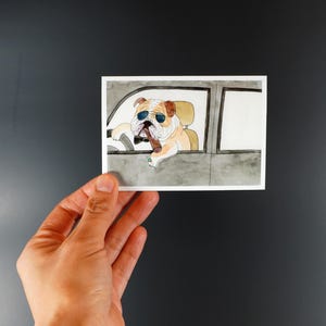 Adesivo fustellato lucido Bad Bulldog / Animali, Adesivo animale, Papillon, Fatto a mano, Sigaro, Cani, Cane, Dawg