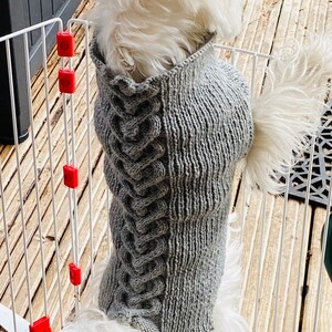 Knitting Pattern - Dog Jumper - Cable & Rib Dog Jumper - Dog Sweater -Digital Download