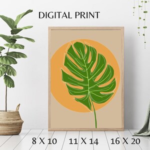 Monstera Digitaldruck - Boho Wandkunst