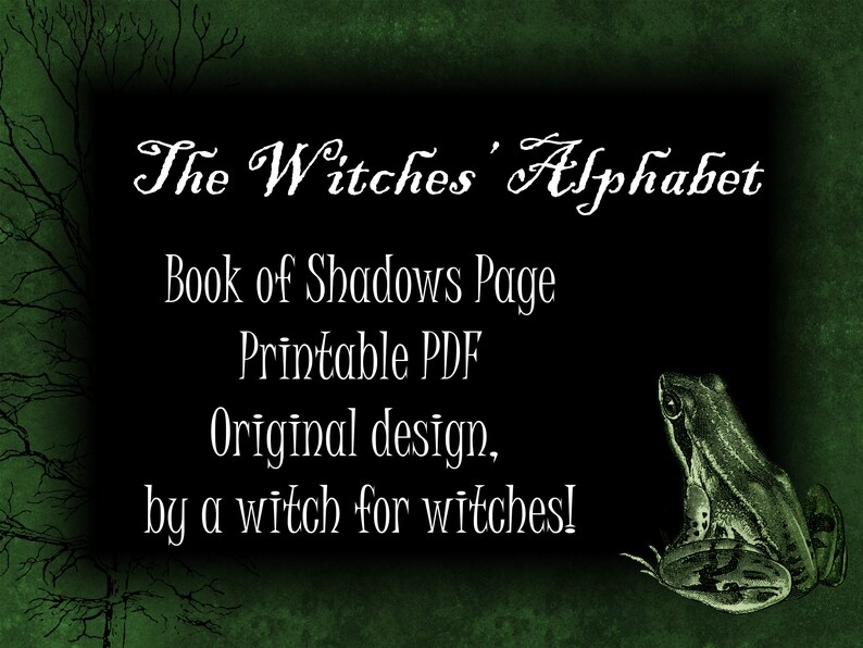 Witches Alphabet Printable Theban Alphabet Book of Shadows Page