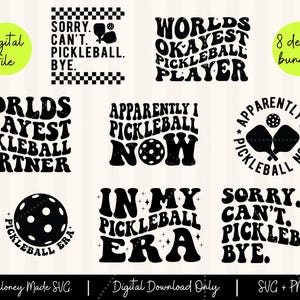 Lot de 8 Pickleball SVG - Pickleball SVG, fichiers de coupe Cricut, Silhouette, Sublimation