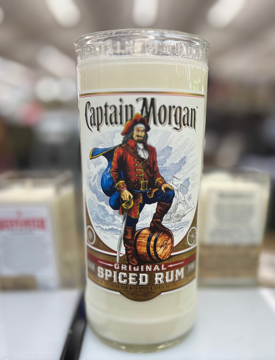 Morgan Cundle Captain Morgan Rum Liquor Bottle Candle. Liter Size. Made to Order ...