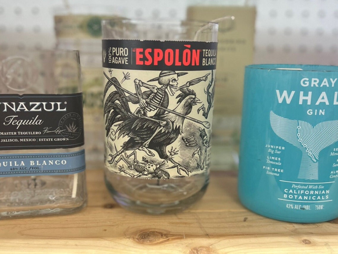 Espolon Tequila Blanco Liquor Bottle Candle. Liter Size. Made Etsy