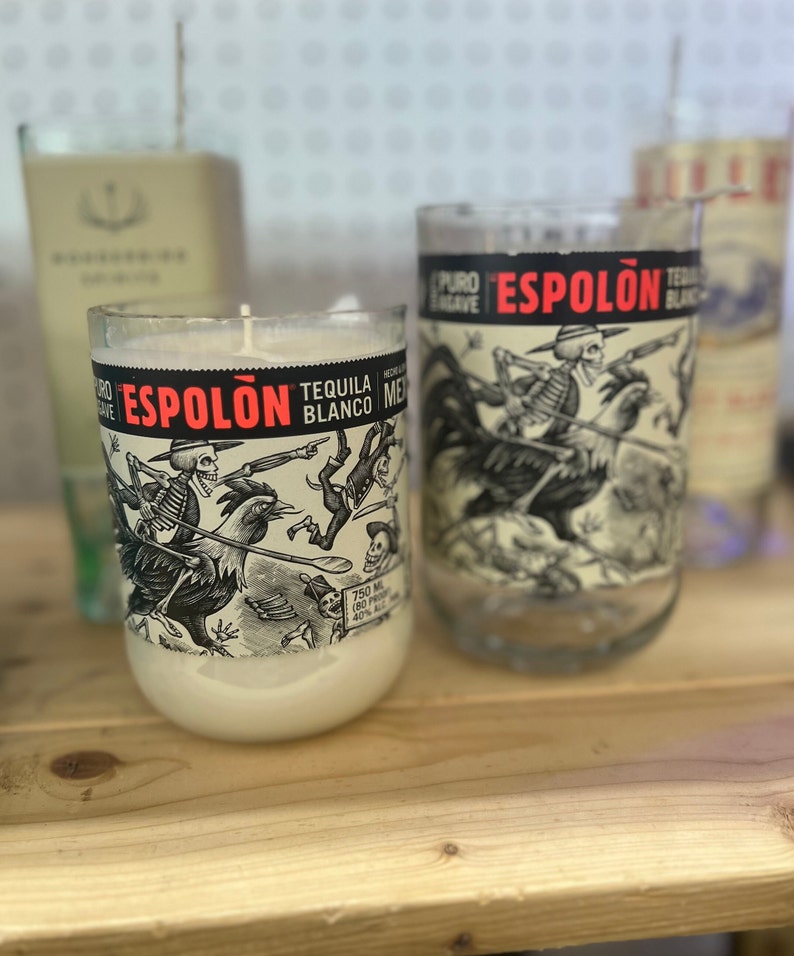 Espolon Tequila Blanco Liquor Bottle Candle. Liter Size. Made Etsy
