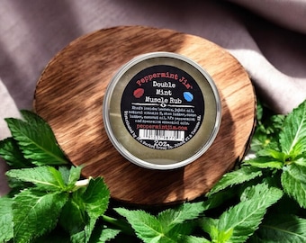 Ungüento muscular Super Mint, 2 oz, alivio natural para el dolor muscular con aceite de menta y hierbabuena, vitamina E, manteca de karité y aceites esenciales destilados en granjas.