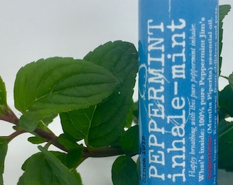 Inhalador de menta de Jim's: Inhalador de menta pura para aromaterapia: Alivio natural para la respiración y la sinusitis, tamaño de bolsillo