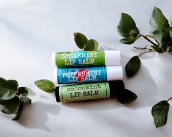 Bálsamo labial totalmente natural de menta, hierbabuena y coco, hidratante, refrescante, calmante, FPS, chocolate, menta, bálsamo labial de menta verde