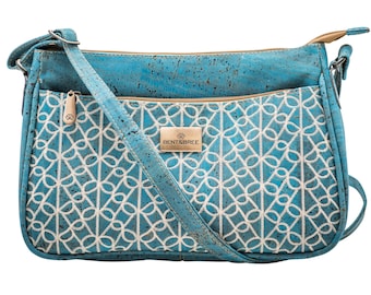 Clancy Cork Crossbody.  Vegan, Water Resistant, Cruelty-free, Lightweight, Purse, Adjustable Strap, Sustainable, non-leather