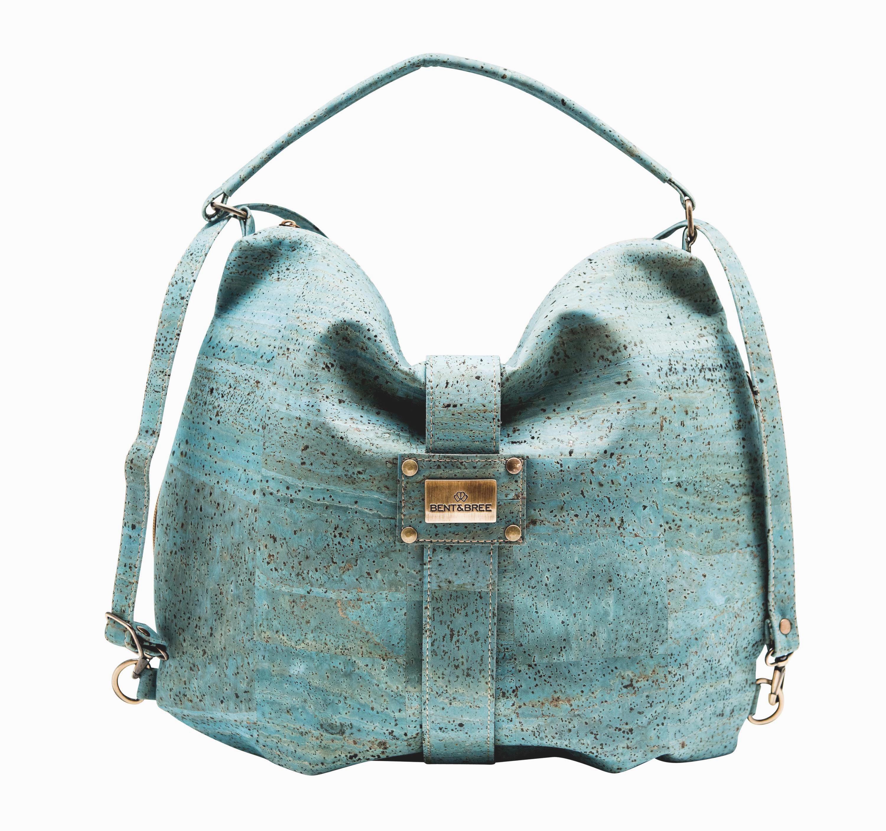Made In Portugal Tan Olive Green 100% Natural Cork Convertible Sling Backpack Convertible Cork Backpack: Crossbody Shoulder Bag - Made in  main image 3
