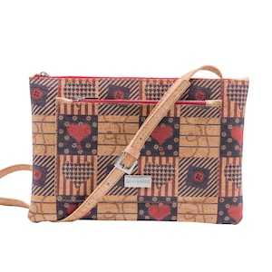 SAMPLE FINAL SALE Macy Cork Crossbody - Vegan, made in Portugal, Water Resistant, Cruelty-free, Lightweight, Adjustable StraP, non-leather