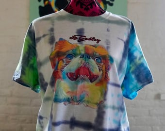Kleurrijk handgemaakt tie-dye hondenshirt