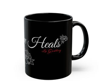 Motievencitaatmok | Zwarte keramische koffiemok 11oz 15oz