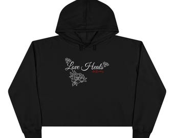 Motiverende crop hoodie, inspirerend damessweater