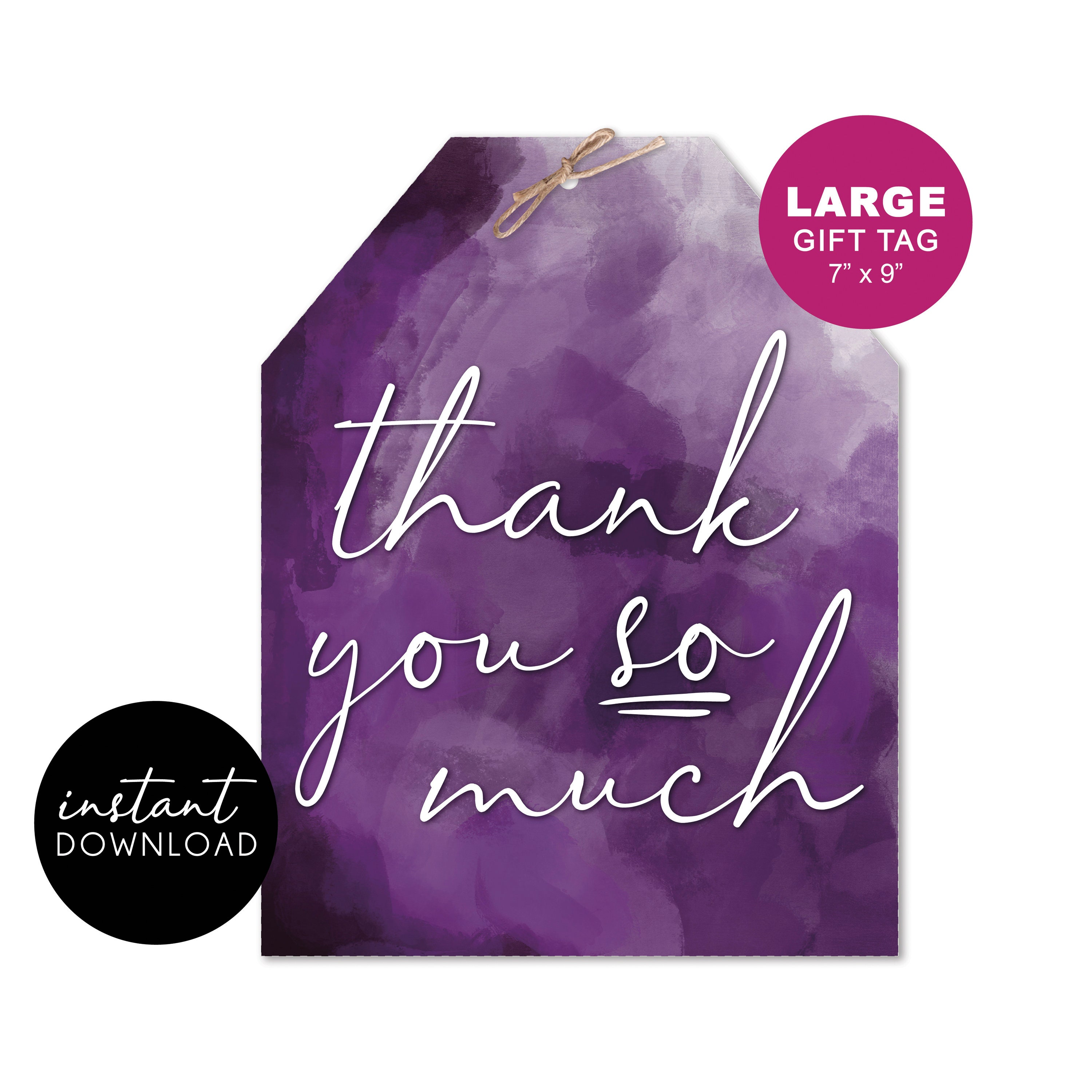 Printable Gift Tag Jumbo Gift Tag Large Gift Tag Thank You - Etsy