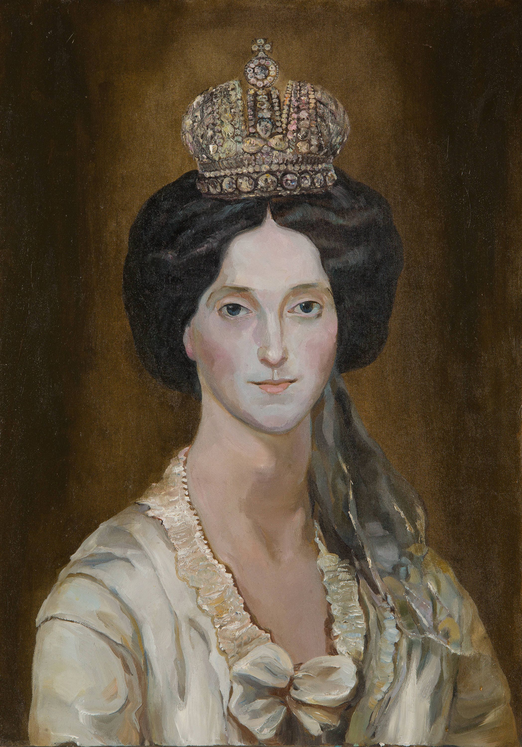 The Queen. Original Oil Painting with Gold Handmade Etsy