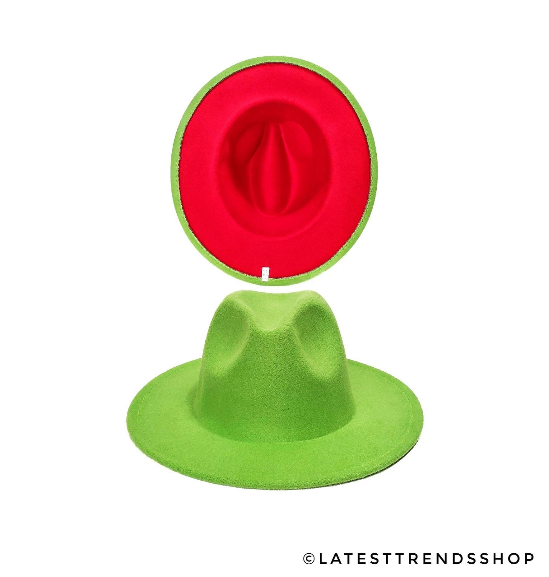 Red Bottom Fedora Hat Wide 