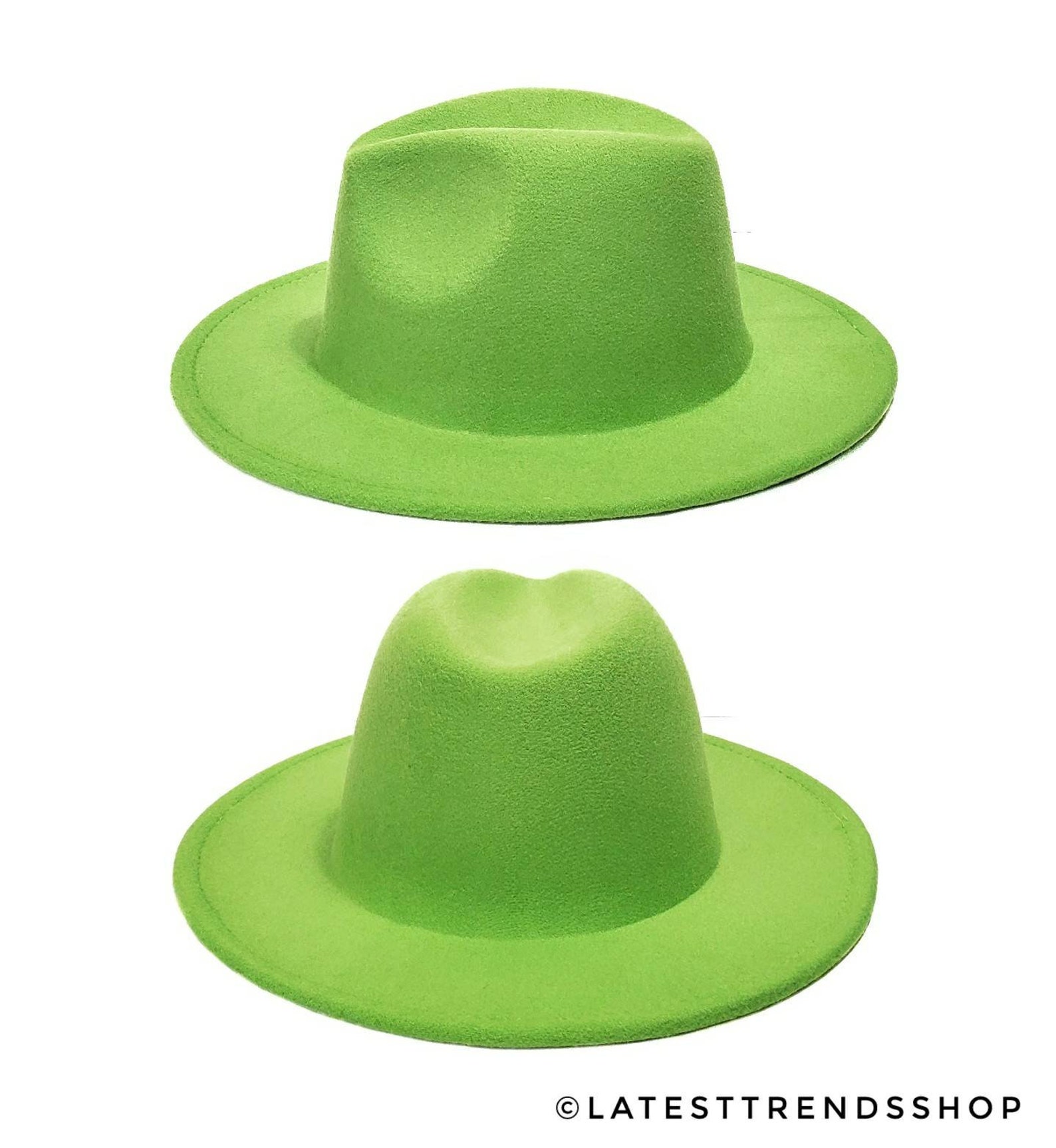Green Yellow Hat Fedora Hat Women Unisex Hat Fedora Men Etsy