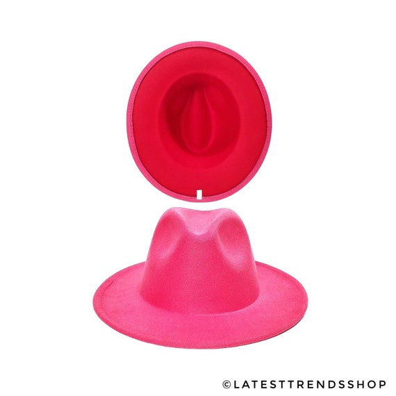 Pink Fedora Wide Brim Red Bottom Fedora 