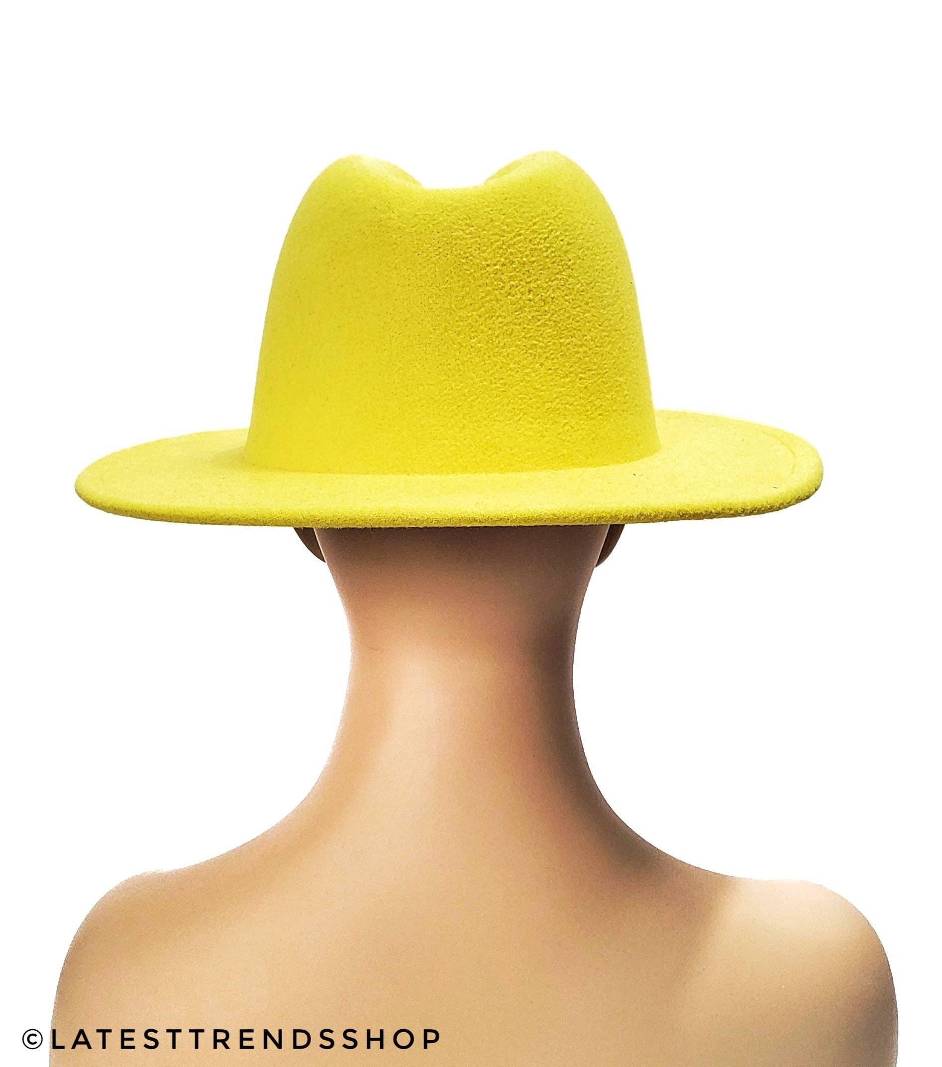 Yellow Fedora Red Bottom Mustard Hat Unisex Hat Mens Hats Etsy