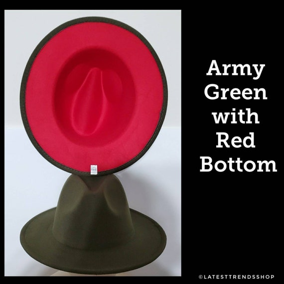 Red Bottom Fedora Hat Red Lining Fedora 
