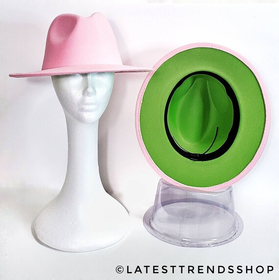 Green Fedora Wide Brim Fedora Hat 