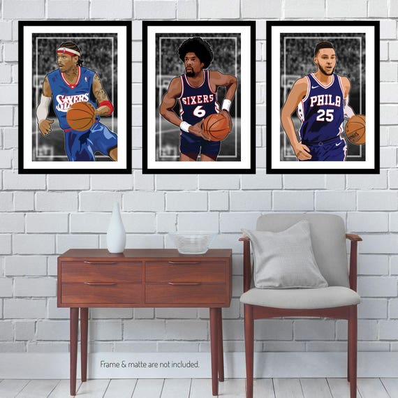 3 Posters Of Philadelphia 76ers Allen Iverson Ben Simmons Etsy