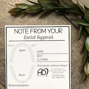 Dental Hygienist Note Pack of 4 pads ( Generic, Semi-Custom, Custom options), Dental, Dentist, Dental Hygiene,Teeth, Tooth