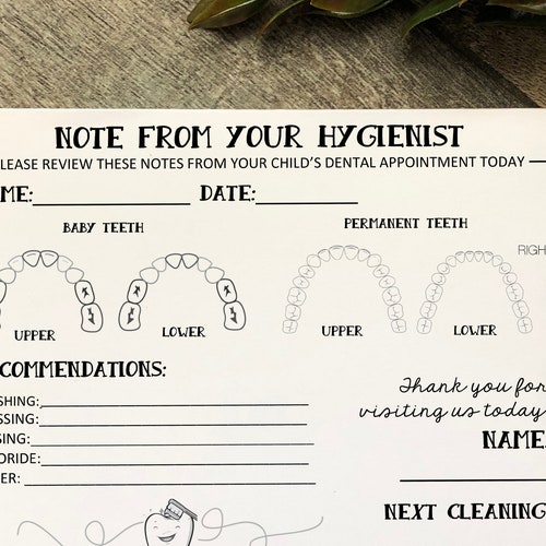 Dental Hygienist Note Pack of 4 Pads Generic Semicustom Etsy