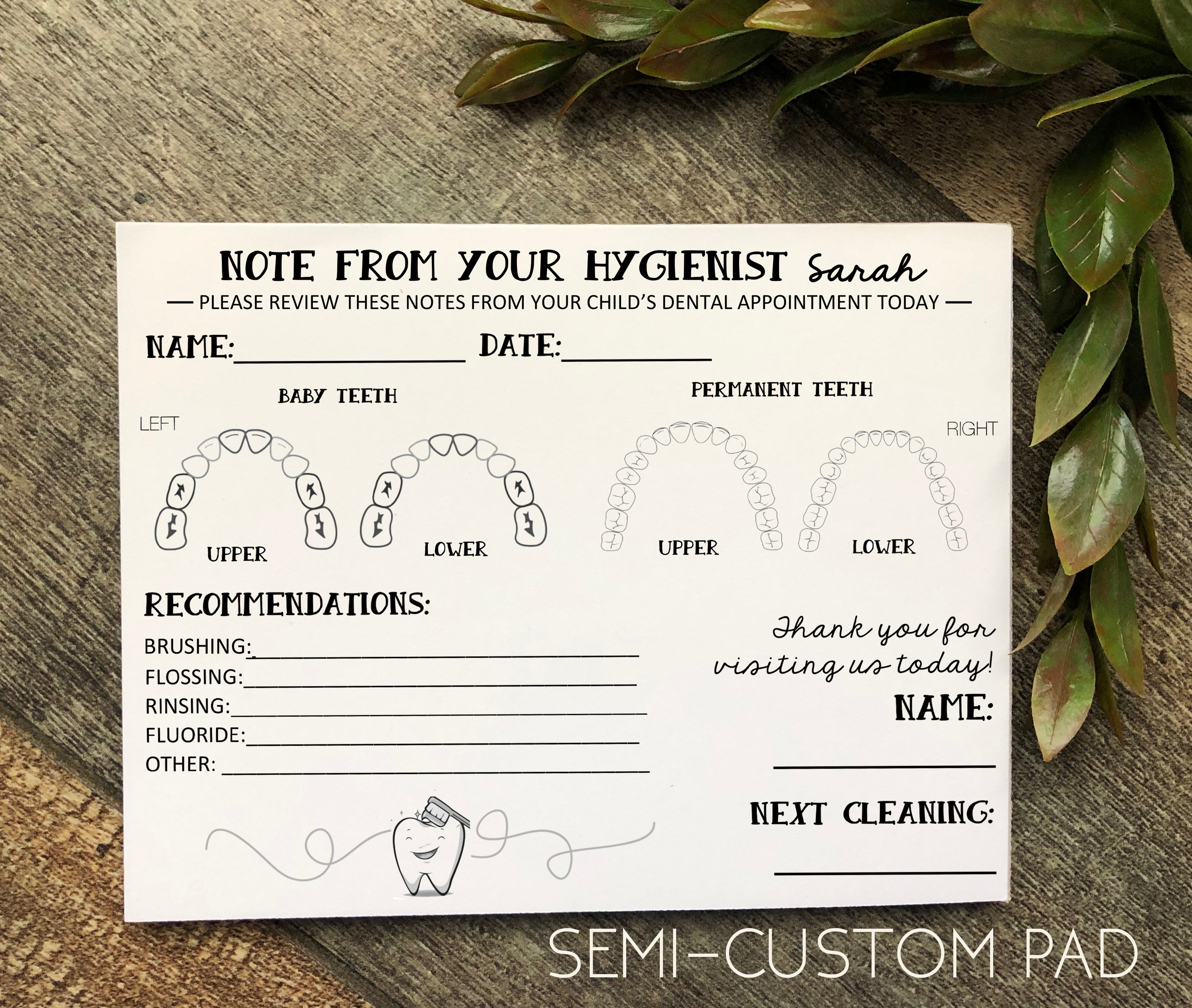 Dental Hygienist Kids Note- Pack of 4 Pads ( Generic, Semi-custom ...