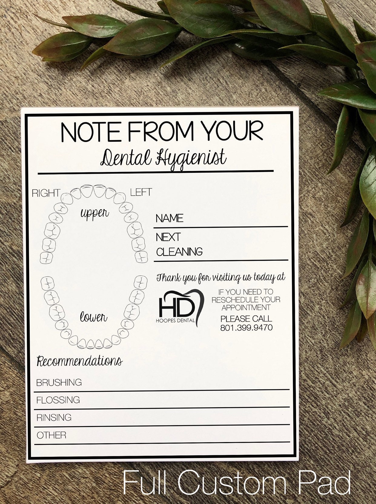 Dental Hygiene Note Template