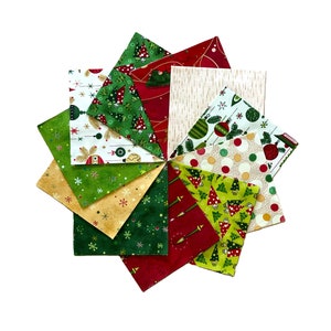 Vintage Christmas Deluxe Charm Squares (42) 5 inch precut quilt fabric squares
