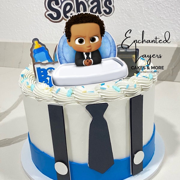 Baby Boss Afro Cake Topper Set