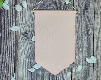 Pink Blank Canvas Banner, Enamel Pin Banner, Pin Banner, Pin Pennant, Classic Shape Pin Banner With No Backing, Enamel Pin Holder, Banner