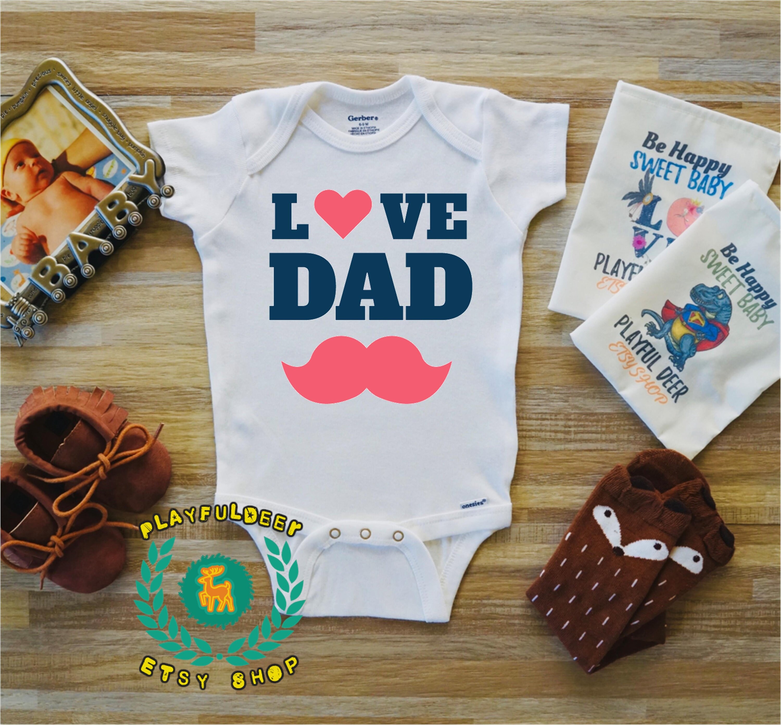 Love Dad Baby Onesie Custom Baby Bodysuit Dads The Best Etsy
