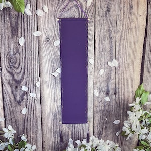 Tall Purple Pin Banner With Decorative Side Stitching And Matching Tassels/ Enamel Pin Display/ Purple Canvas Pin Display/ Canvas Pin Banner
