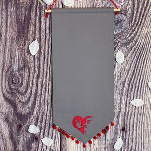 Enamel Pin Banner With Beautiful Embroidery And Pompom Trim, Canvas Pin Banner, Enamel Display Pin Banner, Blank Banners, White Pin Pennant