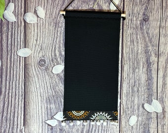 Black Pin banner/ Unique Pin Pennant/ Handmade Blank Banner With Custom Vintage Decorative Trim And White Pompoms/ Enamel Pin Display
