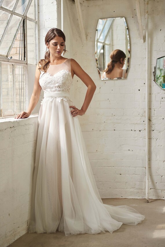 illusion neckline wedding dress