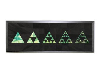 Triangle Fractals (Printable Science Art - Panoramic - Instant Digital Download)