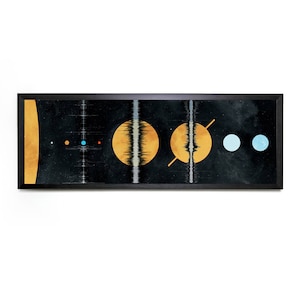 Solar System Sound Wave Visualization (Spectrogram - Printable Science Art - Panoramic - Instant Digital Download)
