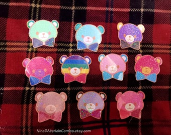 LGBTQIA+ Bears holographic stickers