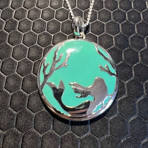 Mermaid Necklace with Aqua Sea Glass Made of Sterling Silver